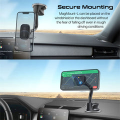 A Photo Of Promate MagMount-L SecureGrip™ Magnetic Smartphone Holder – Cradleless Dashboard & Windshield Mount with 360° Rotation