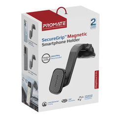 A Photo Of Promate MagMount-XL SecureGrip™ Magnetic Smartphone Holder – Cradleless Windshield & Dashboard Mount for iPhone with Adjustable Arm