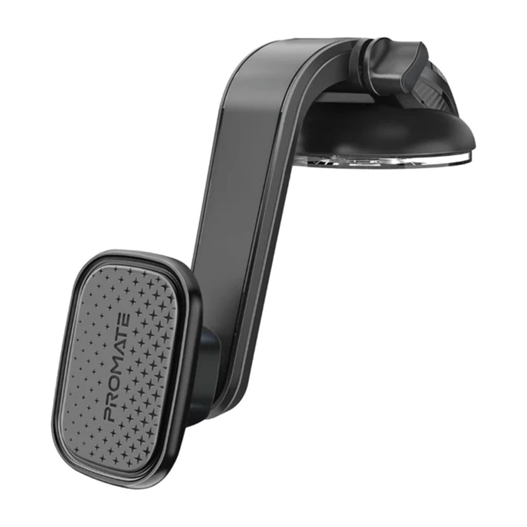 A Photo Of Promate MagMount-XL SecureGrip™ Magnetic Smartphone Holder – Cradleless Windshield & Dashboard Mount for iPhone with Adjustable Arm
