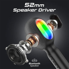 A Photo Of Promate VocalMic 5-in-1 Wireless Karaoke Microphone & Speaker | Bluetooth 5.0, RGB Lighting, TWS Duet Mode