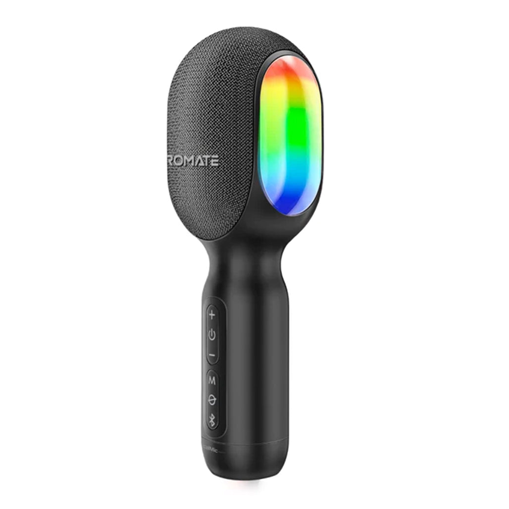 A Photo Of Promate VocalMic 5-in-1 Wireless Karaoke Microphone & Speaker | Bluetooth 5.0, RGB Lighting, TWS Duet Mode