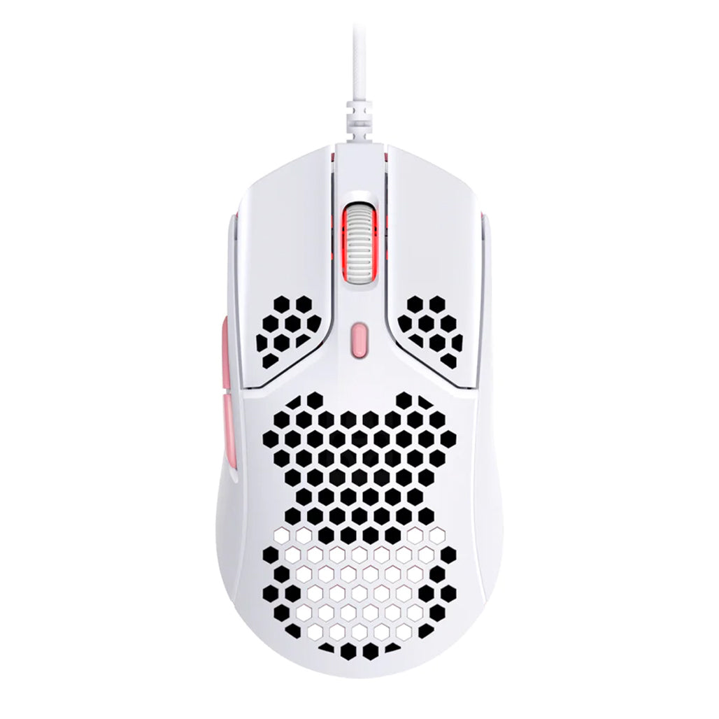 A Photo Of HyperX Pulsefire Haste Wired Lightweight Gaming Mouse - White/Pink
