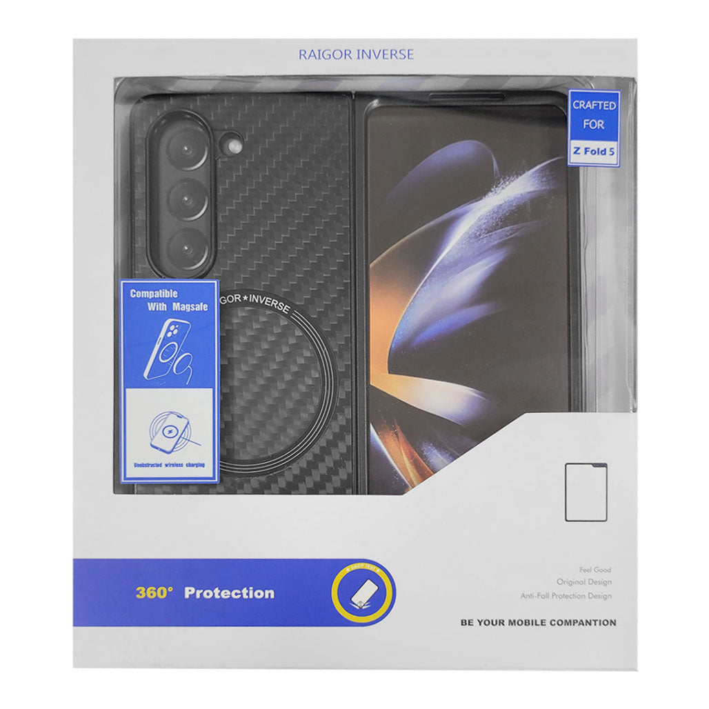 A Photo Of Raigor Inverse Armor Series Shockproof Case for Samsung Galaxy Z Fold 5 – Carbon Finish, Anti-Fall Protection, Ultimate Drop Protection