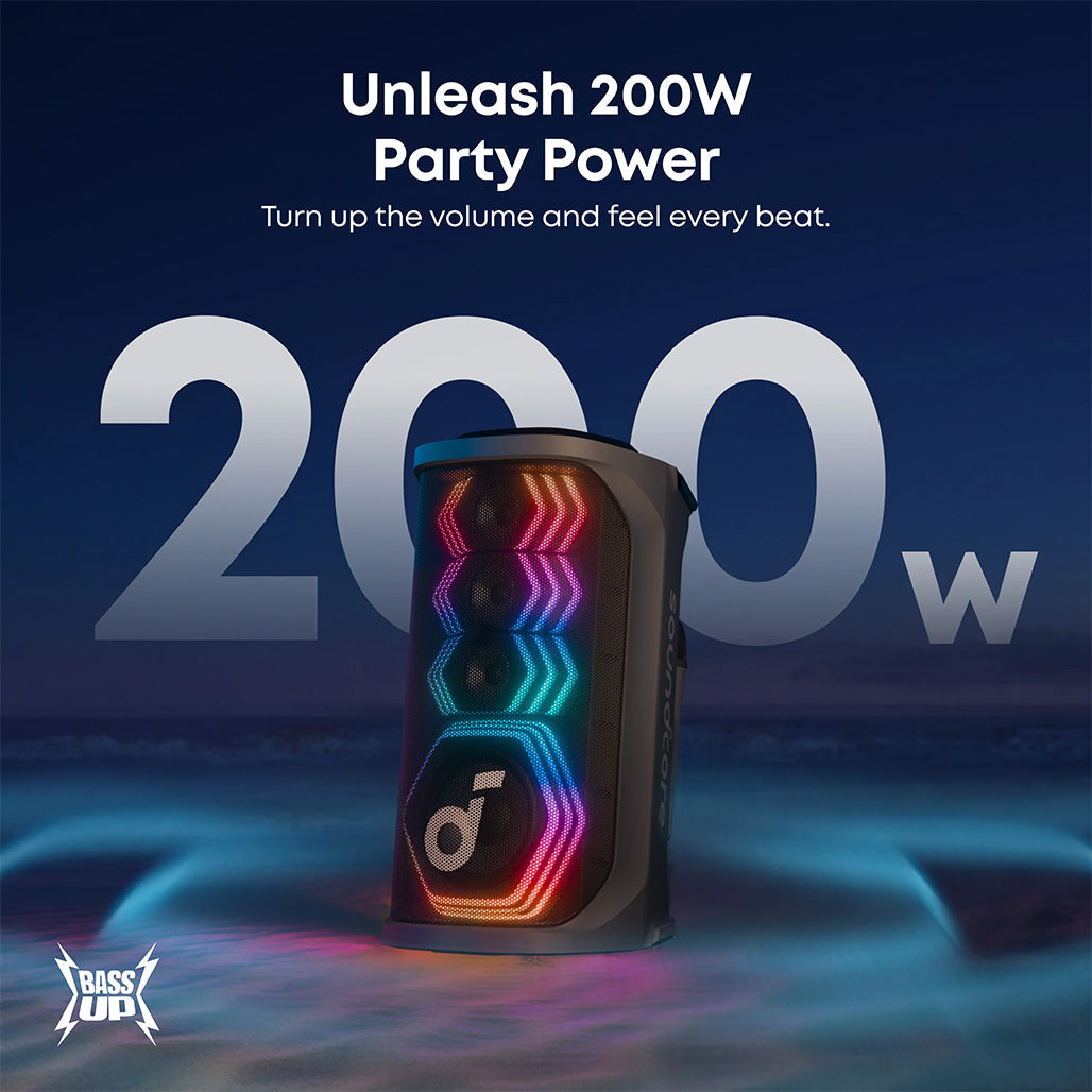 A Photo Of Anker Soundcore Rave 3S | AI Karaoke Party Speaker with 200W Sound