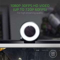 A Photo Of Razer Kiyo Streaming Webcam - 1080p 30 FPS / 720p 60 FPS with Built-in Lighting