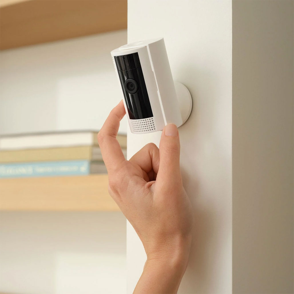 A Photo Of Ring Indoor Camera 2nd Gen - Wired Security Camera with Privacy Cover, 1080p HD - White