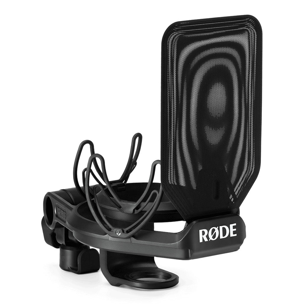 A Photo Of Rode SMR Premium Studio Microphone Shock Mount – Rycote® Lyre® Suspension System with Integrated Pop Filter