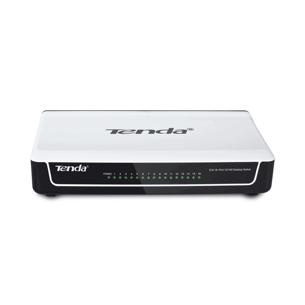 A Photo Of Tenda S16 16-Port Fast Ethernet Switch – Unmanaged 10/100 Mbps for Home & Office Networks