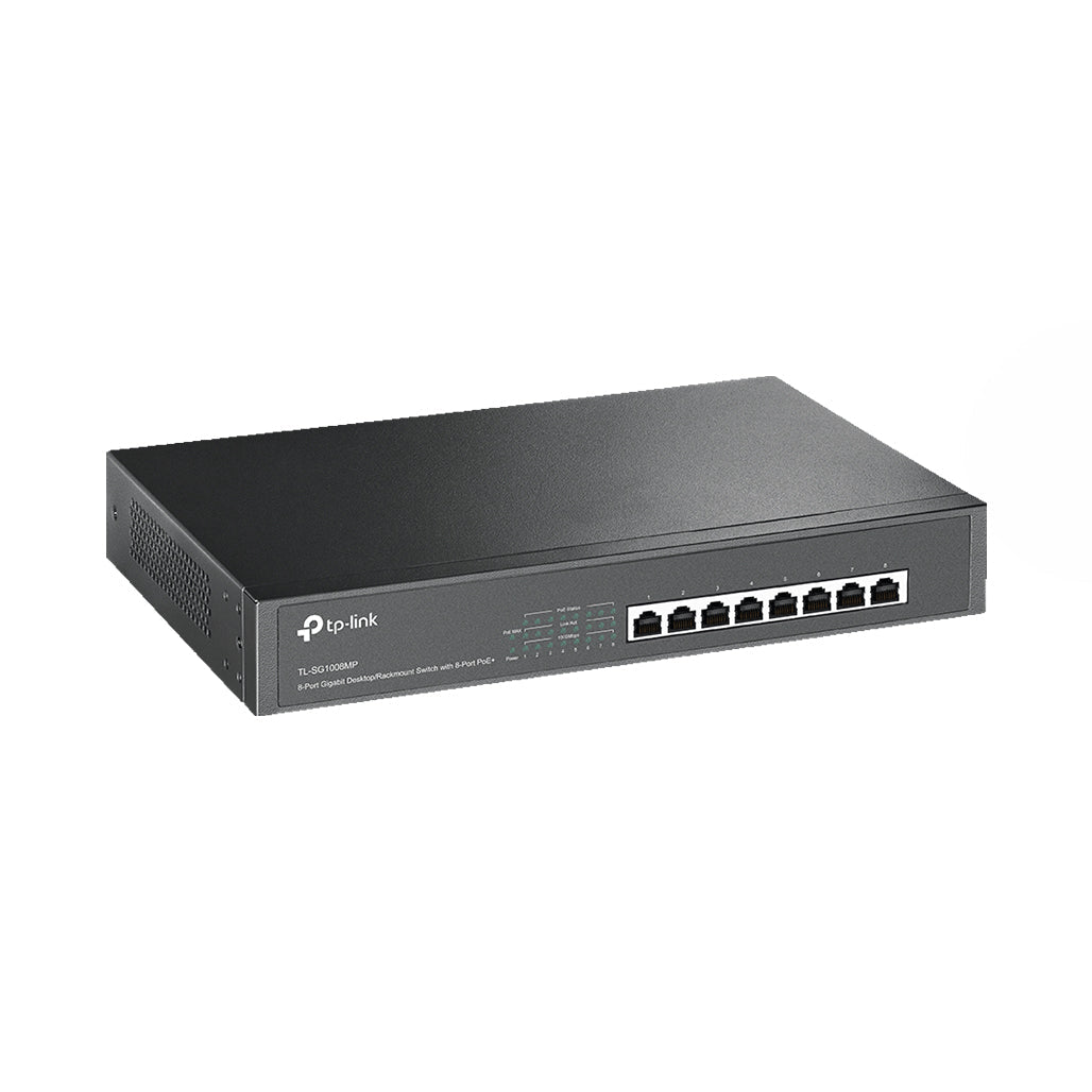 A Photo Of TP-Link SG1008MP 8-Port Gigabit Desktop/Rackmount Switch with 8-Port PoE+ | High-Power, Energy-Efficient Network Expansion