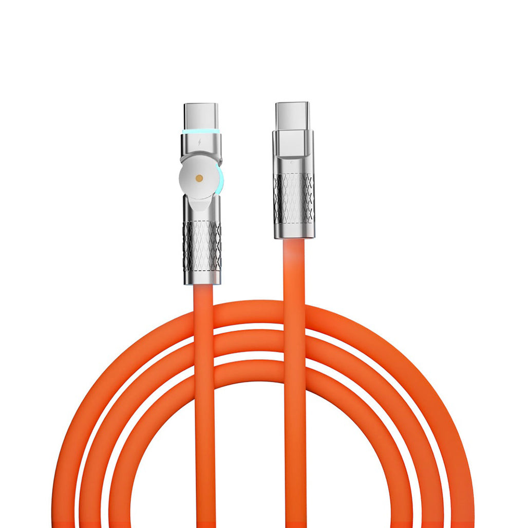 A Photo Of Porodo Single Head Rotating Cable PD100W - Type-C to Type-C 100W - 1M
