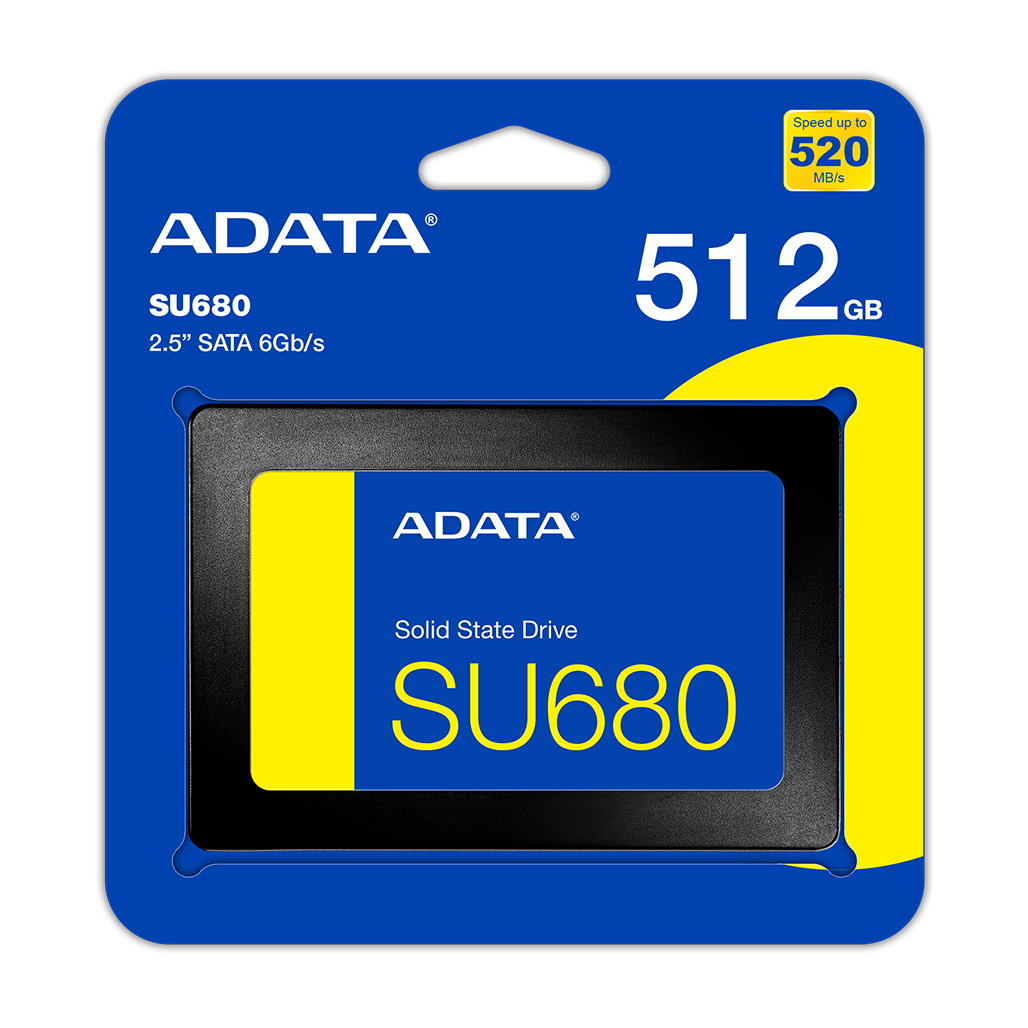 A Photo Of ADATA Ultimate SU680 512GB Internal SSD | AULT-SU680-512GR - High-Speed 3D NAND Flash, SLC Caching, Advanced Error Correction