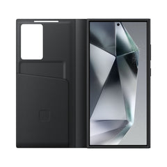 A Photo Of Samsung Galaxy S24 Ultra Smart View Wallet Case - Black | Interactive and Protective Cover