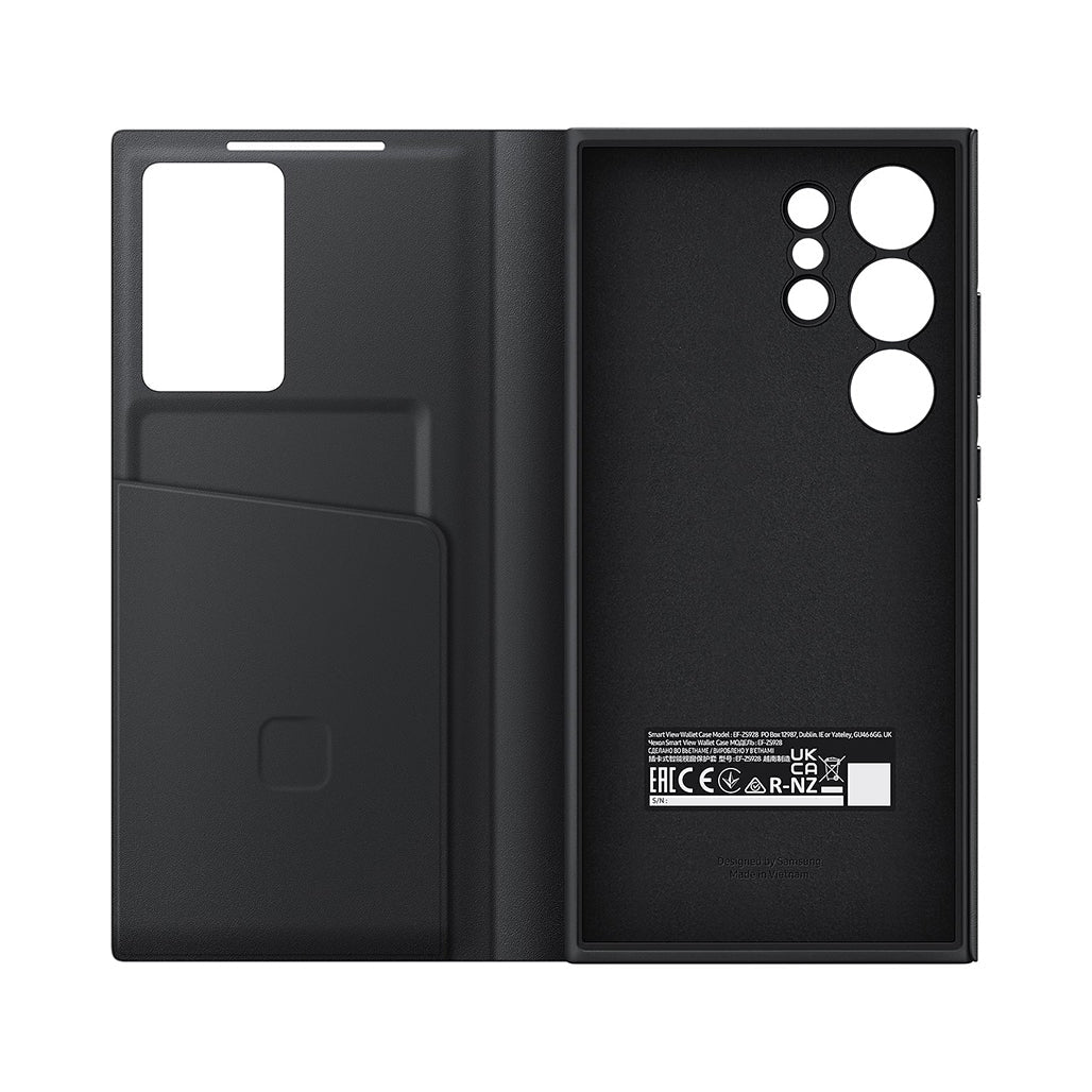 A Photo Of Samsung Galaxy S24 Ultra Smart View Wallet Case - Black | Interactive and Protective Cover