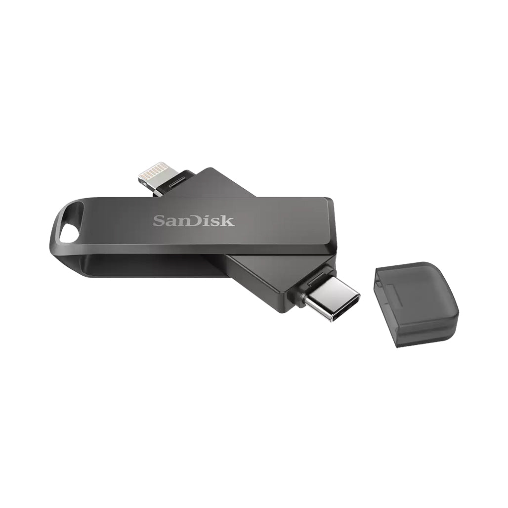 A Photo Of SanDisk iXpand Flash Drive Luxe 256GB – USB-C and USB 3.0, Compatible with iPhone 15, iPad Pro, Android, and Mac
