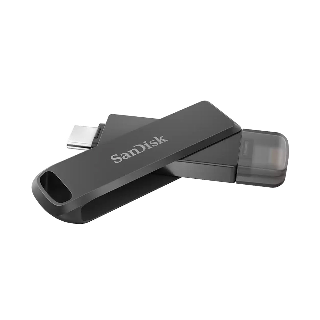 A Photo Of SanDisk iXpand Flash Drive Luxe 128GB – USB-C and USB 3.0, Compatible with iPhone 15, iPad Pro, Android, and Mac