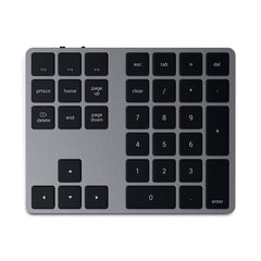 A Photo Of Satechi Wireless Extended Keypad - Space Grey | ST-XLABKM – Bluetooth Number Pad with MacOS Shortcut Keys