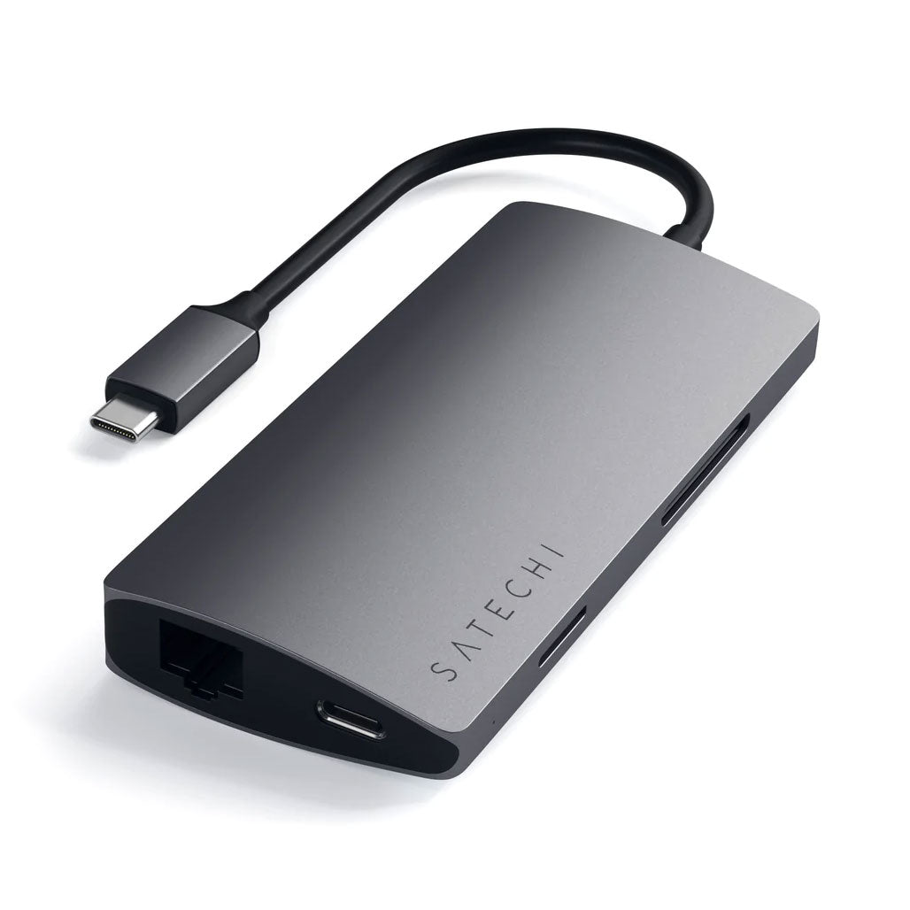 A Photo Of Satechi Type-C Multi-Port Adapter 4K with Ethernet V2 – Aluminum USB-C Hub with HDMI, Ethernet, and Card Readers