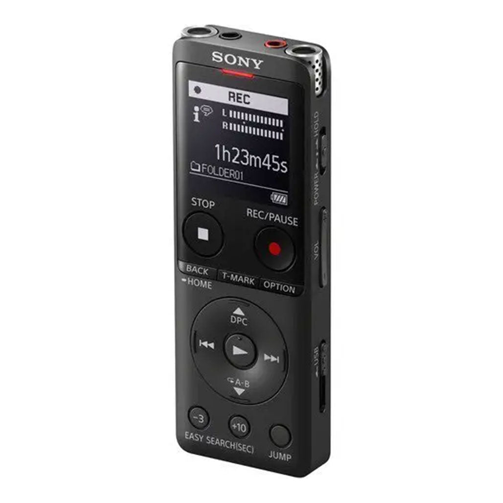 A Photo Of Sony ICD-UX570 Digital Voice Recorder - Black, 4GB Memory, USB Direct, and Expandable Storage