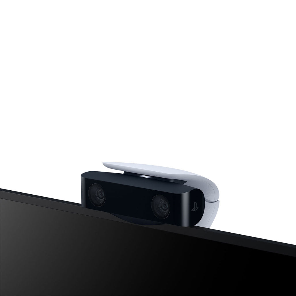 A Photo Of Sony PlayStation 5 HD Camera | Full HD 1080p Capture, Dual Lenses, Adjustable Stand, and PS5 Background Removal Tools