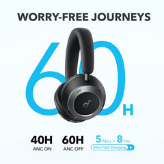 A Photo Of Anker Soundcore Space One Pro Over-Ear Headphones with Travel Case – Foldable, Noise Cancelling, Hi-Res Audio, and Long Battery Life