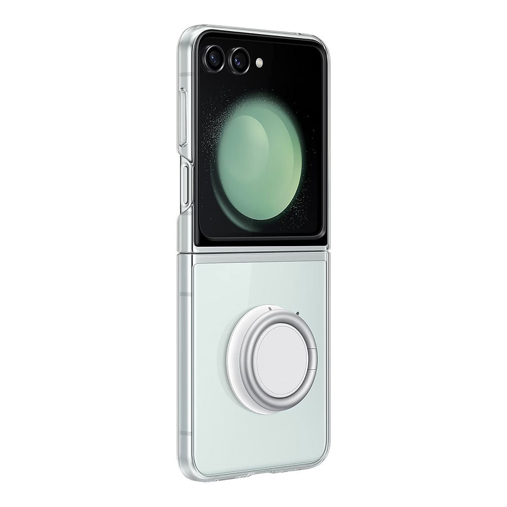 A Photo Of Samsung Starter Pack for Galaxy Z Flip5 | Clear Gadget Case & Power Adapter