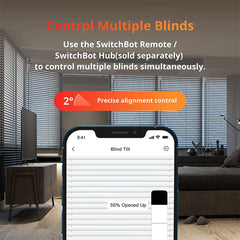 A Photo Of SwitchBot Blind Tilt with Solar Panel | Smart Blind Controller with 2000mAh Solar Power