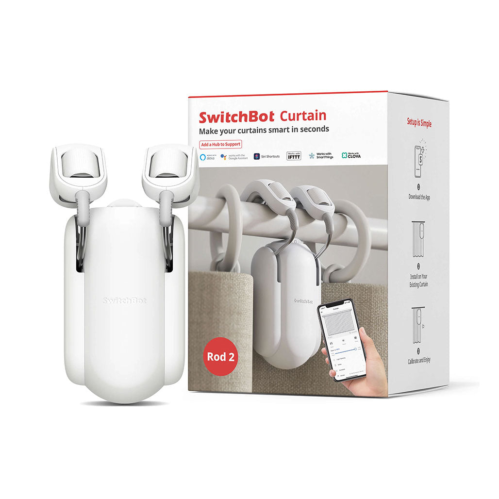 A Photo Of SwitchBot Curtain (Rod 2) W0701600 | Smart Curtain Opener for U-Shaped Rails
