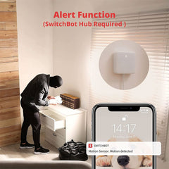 A Photo Of SwitchBot Motion Sensor W1101500-WHT | Wide-Angle Detection with Adjustable Sensitivity