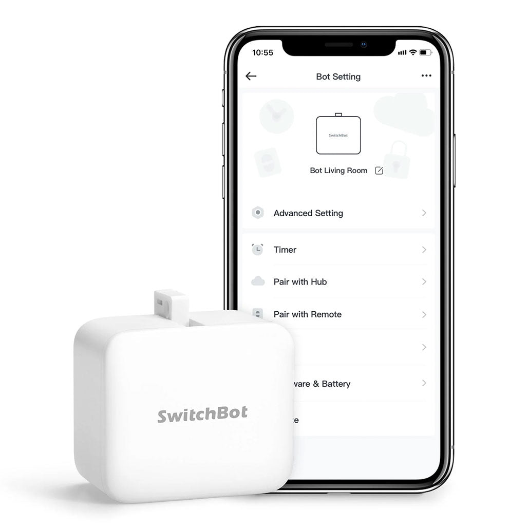 A Photo Of SwitchBot Bot | Voice or App Controlled Smart Switch | Compatible with Rocker Switches & Buttons
