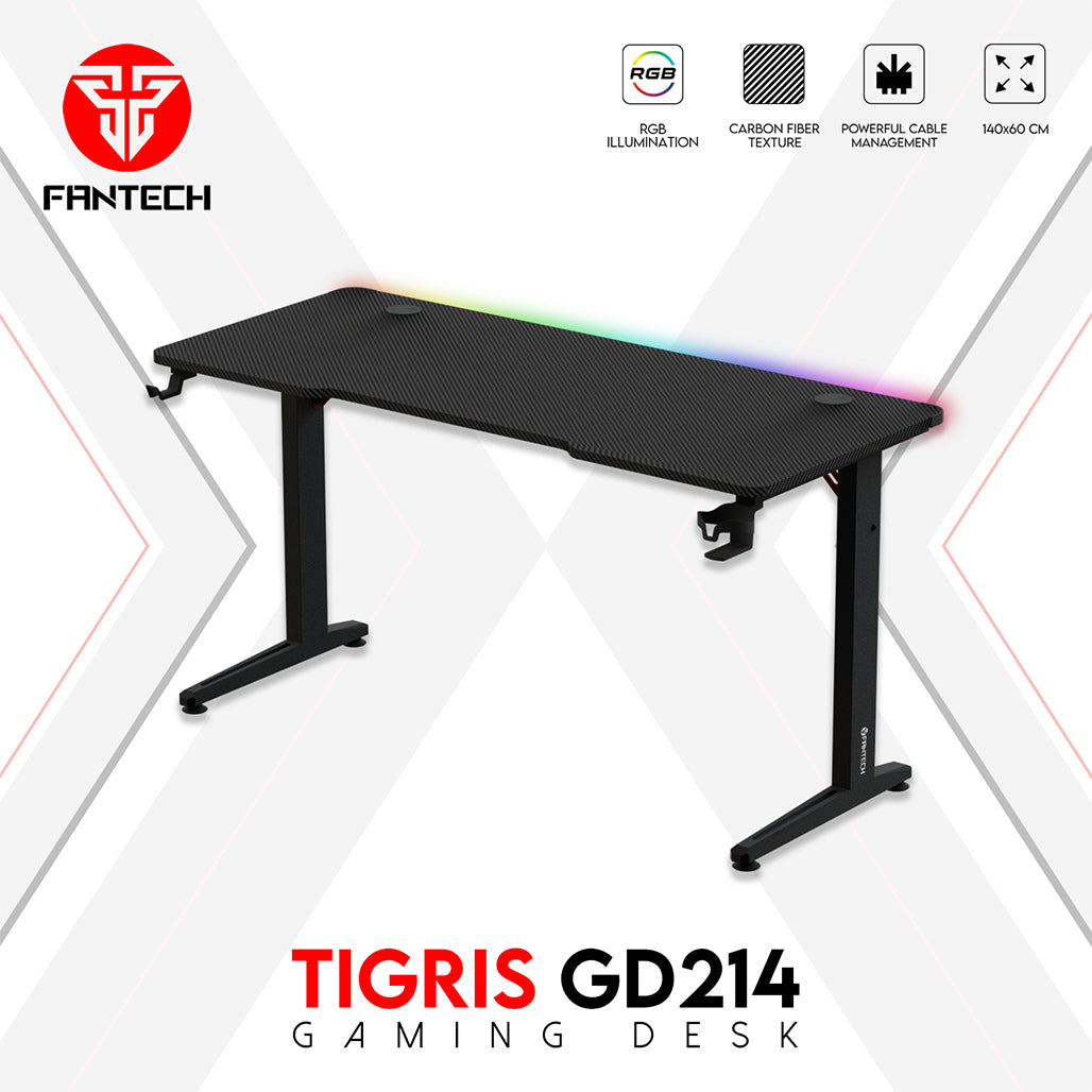 A Photo Of Fantech GD214 Tigris - RGB Gaming Desk with Large Surface and Premium Materials