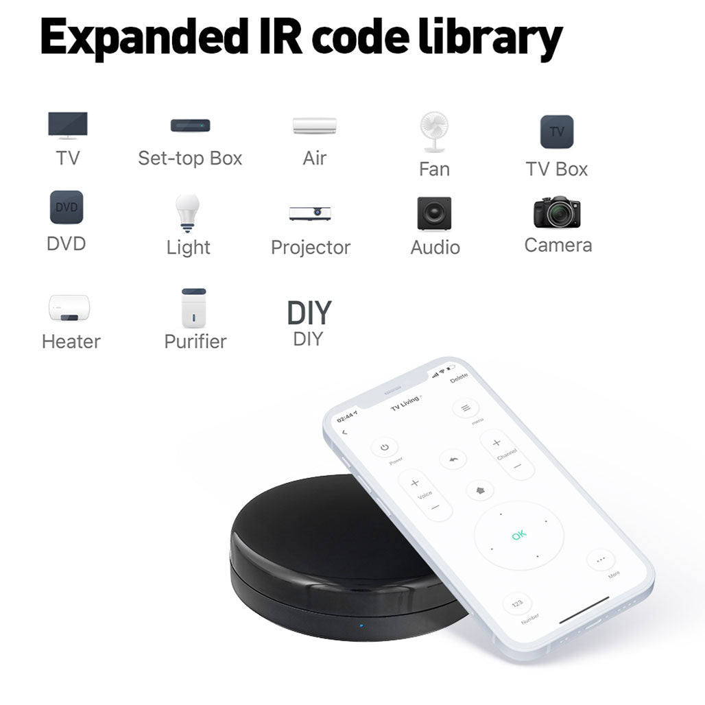 A Photo Of Tellur Smart IR WiFi Remote Control & Temperature and Humidity Sensor – Universal Infrared Controller with Voice and App Control