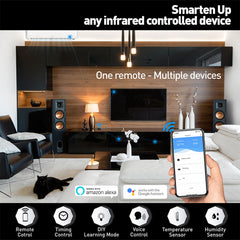 A Photo Of Tellur Smart IR WiFi Remote Control & Temperature and Humidity Sensor – Universal Infrared Controller with Voice and App Control