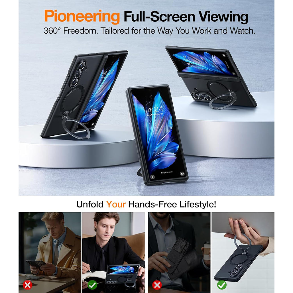 A Photo Of TORRAS Ostand Spin Magnetic Case for Samsung Z Fold 7 - Includes 2 Screen Protectors