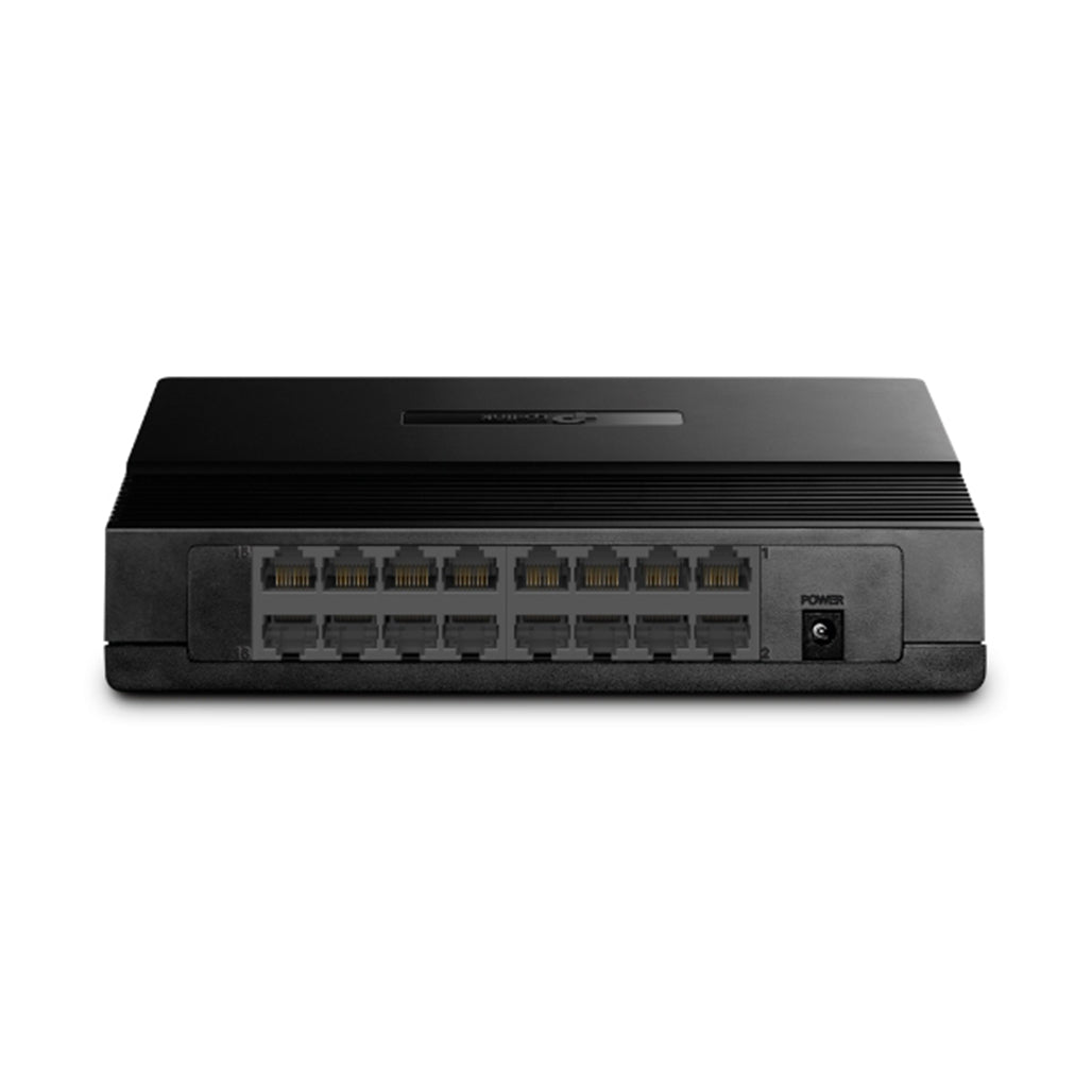 A Photo Of TP-Link 16-Port Fast Ethernet Switch TL-SF1016D - Energy-Efficient and Eco-Friendly Network Switch