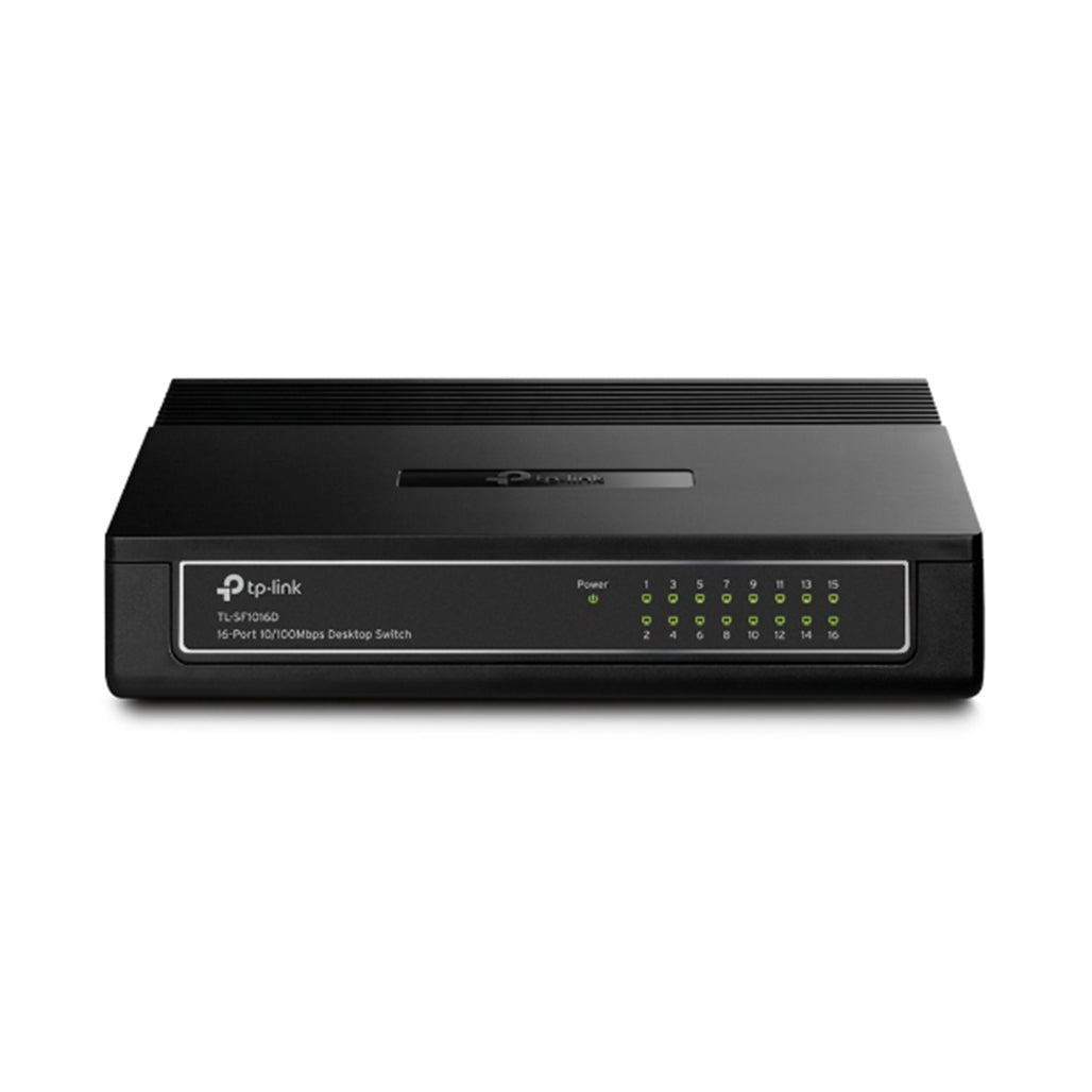A Photo Of TP-Link 16-Port Fast Ethernet Switch TL-SF1016D - Energy-Efficient and Eco-Friendly Network Switch