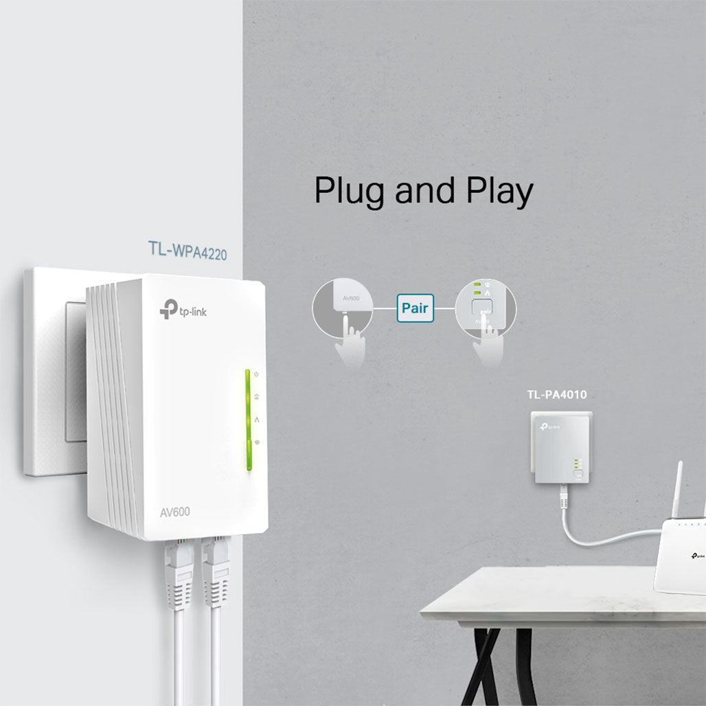 A Photo Of TP-Link TL-WPA4220 TKIT Powerline 600 Wi-Fi 3-Pack Kit – Extend Wi-Fi Across Your Home