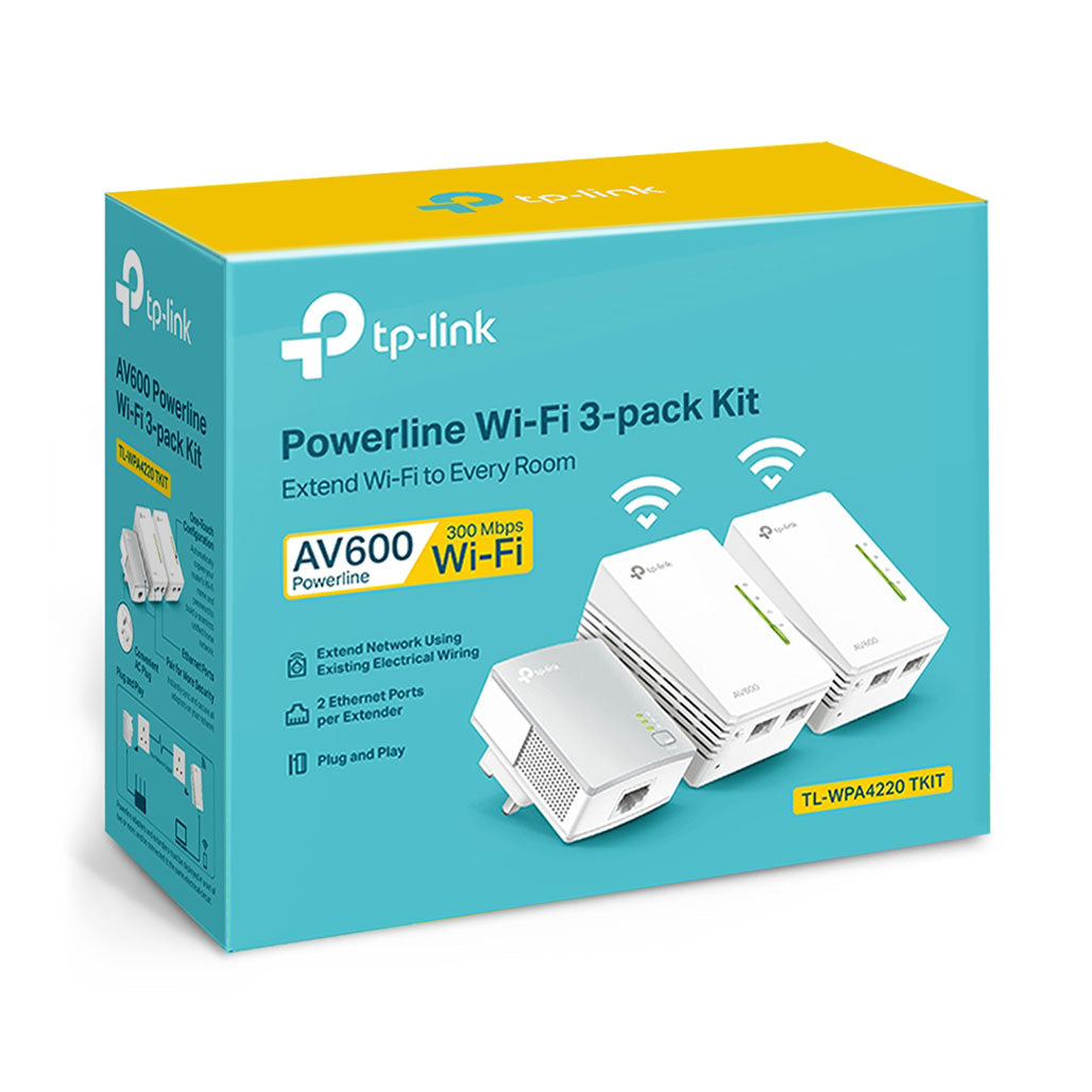 A Photo Of TP-Link TL-WPA4220 TKIT Powerline 600 Wi-Fi 3-Pack Kit – Extend Wi-Fi Across Your Home