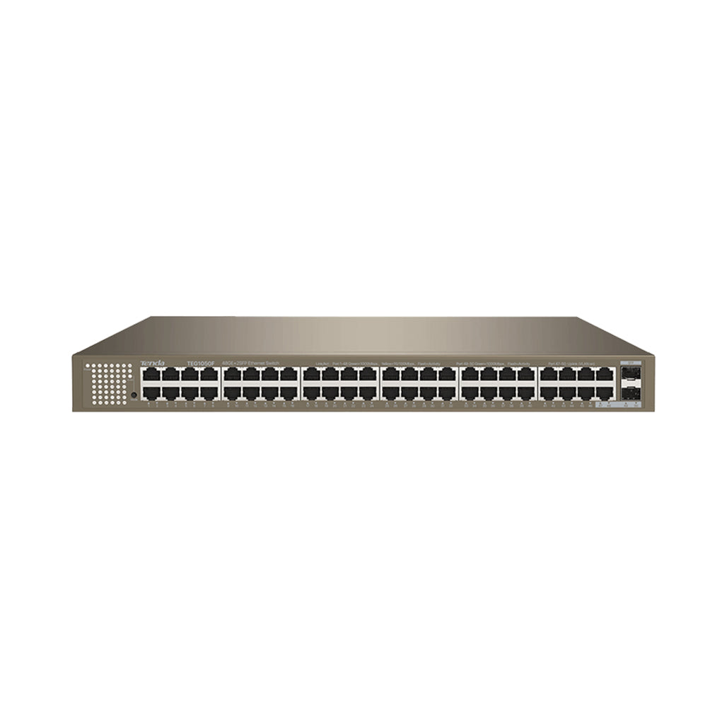 A Photo Of Tenda TEG1050F 48-Port Gigabit Unmanaged Switch + 2 SFP Slots – High-Density Rack-Mount Ethernet