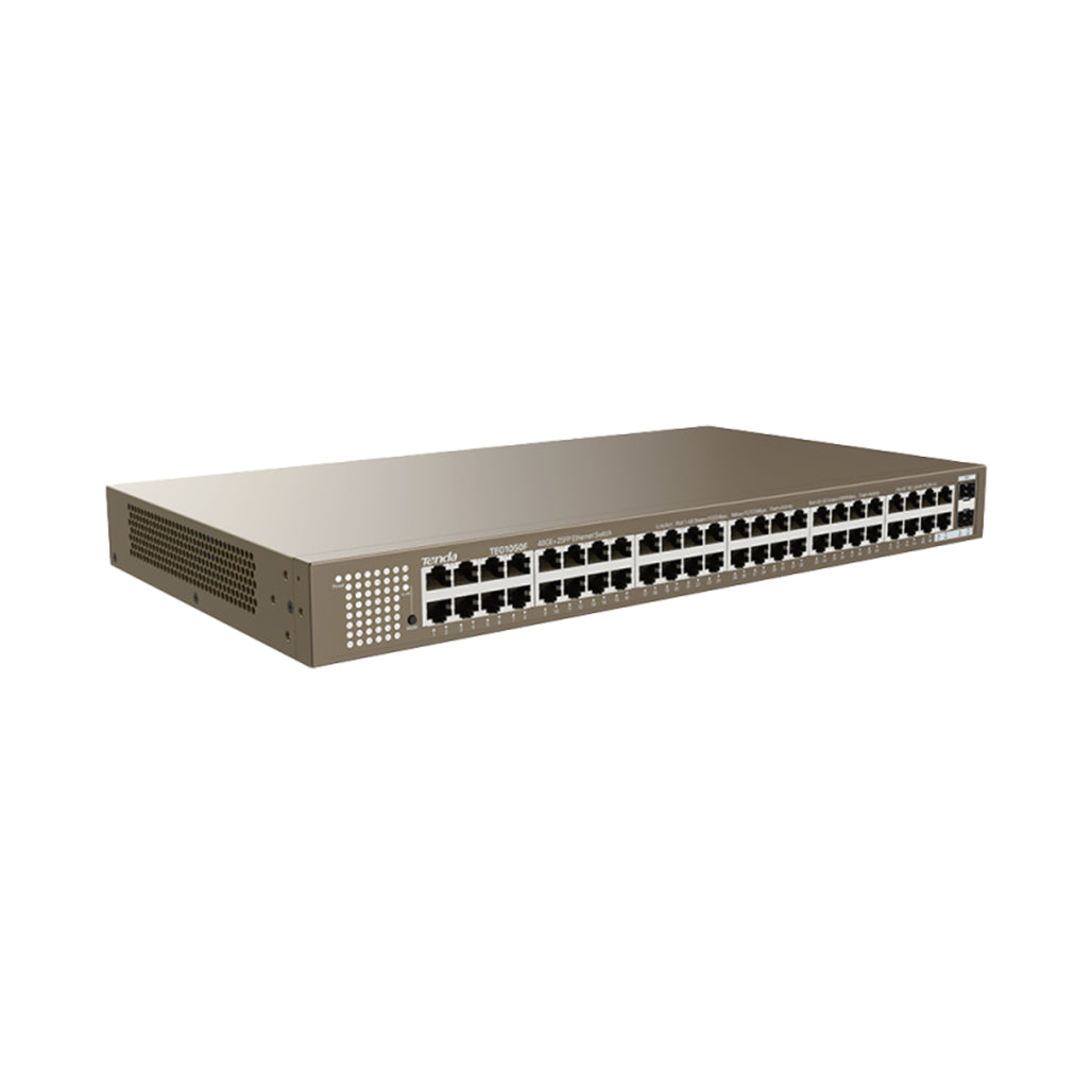A Photo Of Tenda TEG1050F 48-Port Gigabit Unmanaged Switch + 2 SFP Slots – High-Density Rack-Mount Ethernet