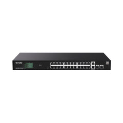 A Photo Of Tenda TEG2228P-24-410W 28-Port Cloud-Managed Gigabit PoE+ Switch – 24 PoE Ports + 2 SFP Uplinks