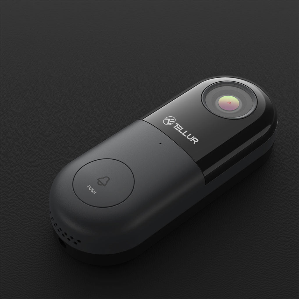 A Photo Of Tellur Video Doorbell WiFi - Full HD 1080P, Night Vision, Two-Way Audio, IP54 Weatherproof - Black