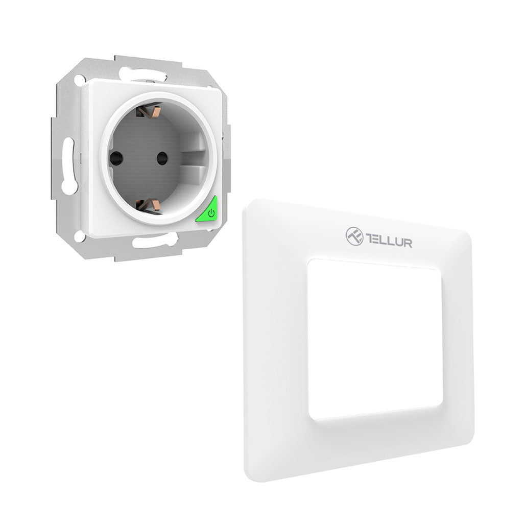 A Photo Of Tellur WiFi Wall Plug - 3000W, 16A, White | Smart Energy Control with Voice Commands