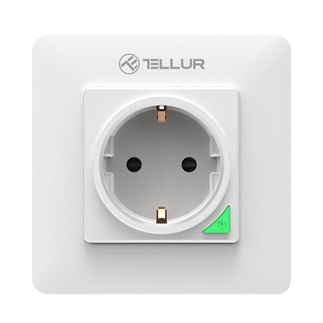 A Photo Of Tellur WiFi Wall Plug - 3000W, 16A, White | Smart Energy Control with Voice Commands