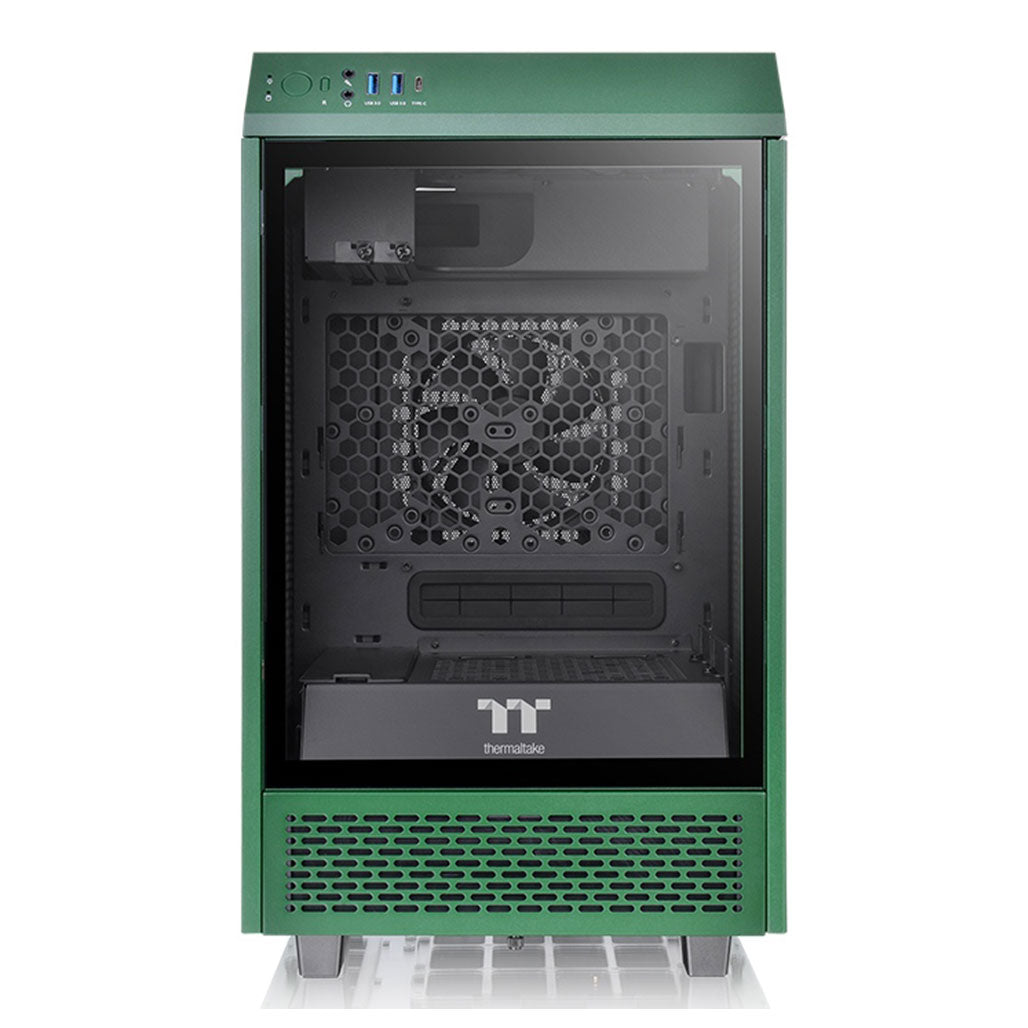 A Photo Of Thermaltake The Tower 100 Racing Green - Mini ITX Chassis with Tempered Glass Windows