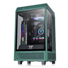 A Photo Of Thermaltake The Tower 100 Racing Green - Mini ITX Chassis with Tempered Glass Windows