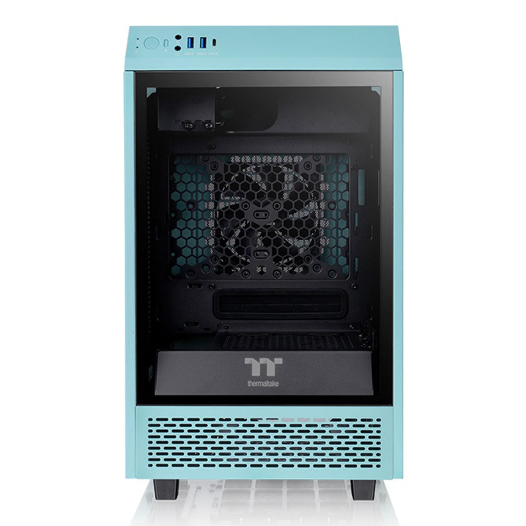 A Photo Of Thermaltake The Tower 100 Turquoise - Mini ITX Chassis with Tempered Glass Panels
