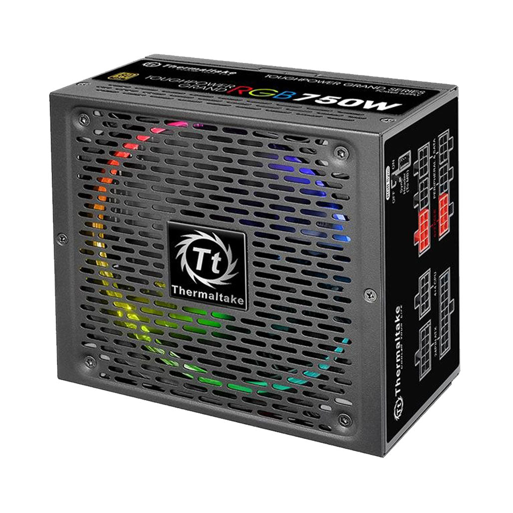 A Photo Of Thermaltake Toughpower Grand RGB 750W - Fully Modular Power Supply with Addressable RGB Fan, 80 PLUS Gold Efficiency