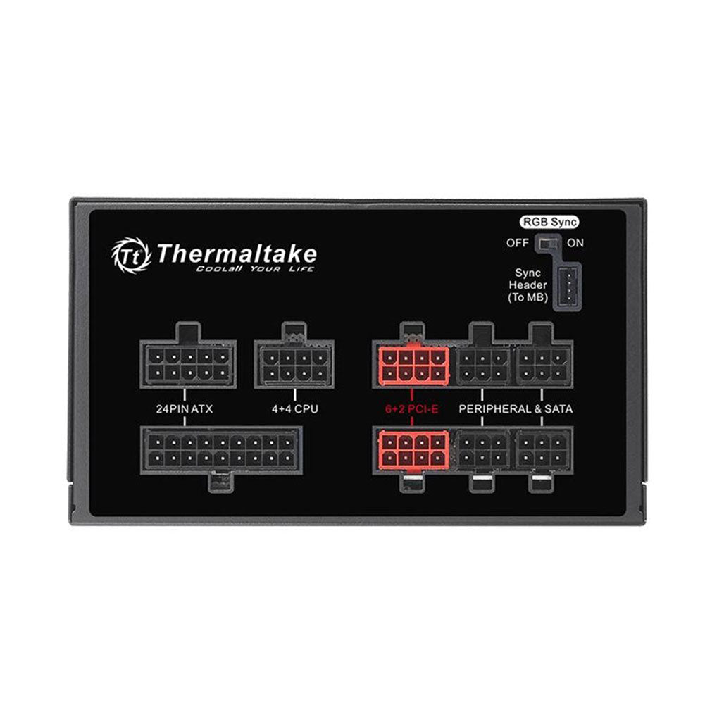 A Photo Of Thermaltake Toughpower Grand RGB 750W - Fully Modular Power Supply with Addressable RGB Fan, 80 PLUS Gold Efficiency