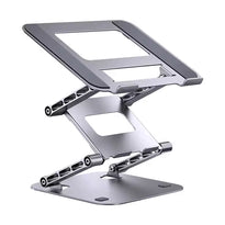 Adjustable Three-Layer Laptop Stand with Folding Storage and Cooling Base – Portable Carbon Steel Vertical Lifting Stand