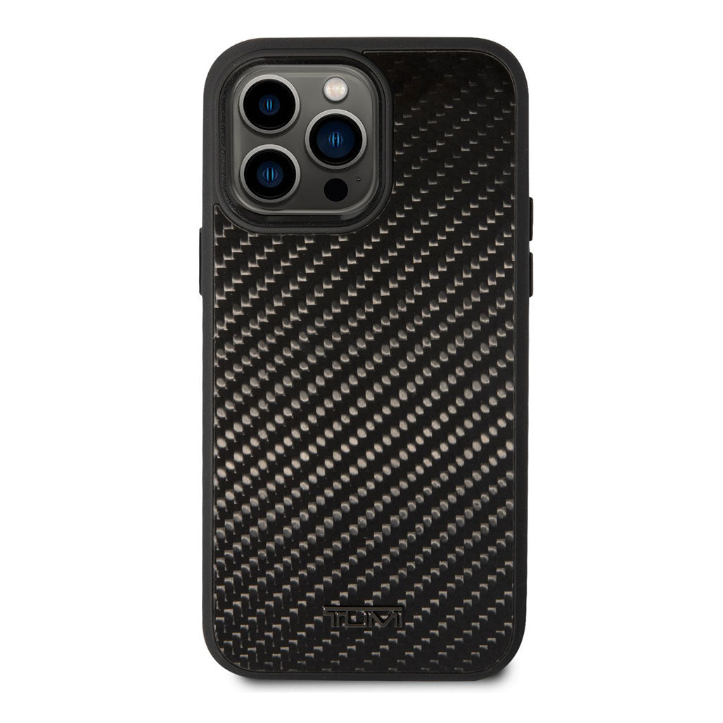 A Photo Of Tumi Genuine Aluminum Carbon Fiber Hard Case for iPhone 14 Pro